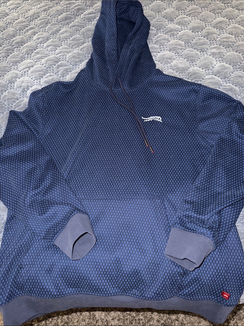 Sun Day Red Blue Checkered Hoodie - Large - very heavy